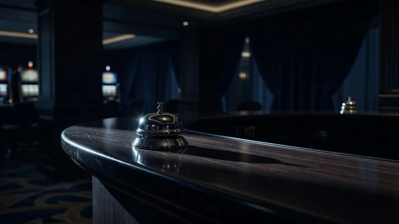 Help desk service bell on a dark counter